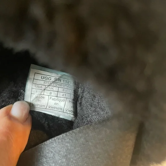 UGG Black Fluffy Sandals - Picture 4 of 5